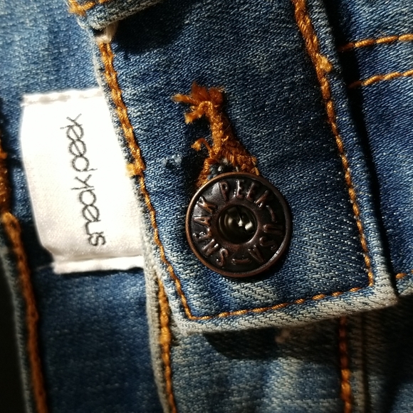 Sneak Peak Distressed Denim Pencil Skirt - Picture 10 of 12